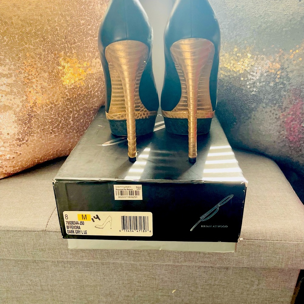 Brian Atwood shoes. Size 8. 6inch heel. Black leather.